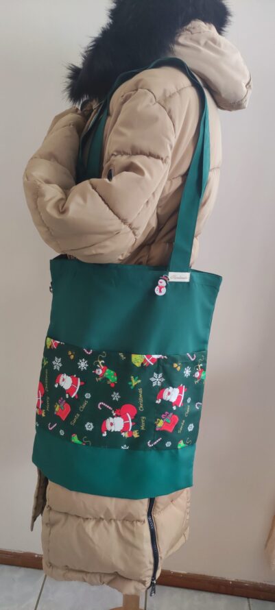 Karácsonyi szatyor zsebekkel